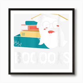 Funny Cute Ghost Book Reading Teacher School Halloween 2022 Art Print