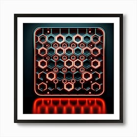 Neon Hexagons Art Print