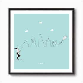 Basel Skyline Kite Art Print