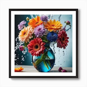 Colorful Flowers In A Vase 19 Art Print