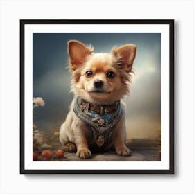 Picture of a very beautiful little dog. He is very cute Art Print