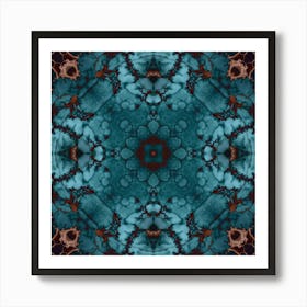 Pattern Texture Of Blue Bubbles And Spots Art Print