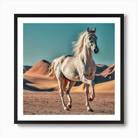 White Horse In The Desert 1 Art Print