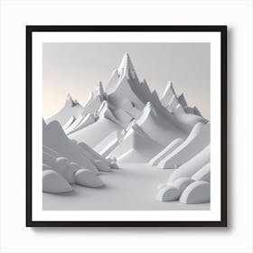 Firefly An Illustration Of A Beautiful Majestic Cinematic Tranquil Mountain Landscape In Neutral Col (50) Art Print