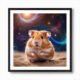 Hamster In Space Art Print