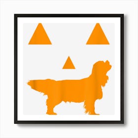 Cavalier King Charles Spaniel Halloween Spooky Face Funny Art Print