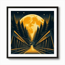 Moonlight Bridge Art Print