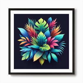 Colorful Tropical Leaves Art Print