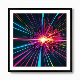 Laser Explosion Glitch Art 3 Art Print