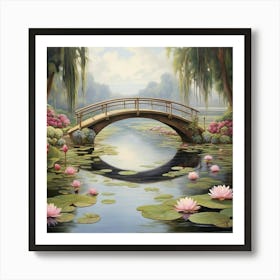 Water Lily Bridge 1 Art Print 3 Art Print