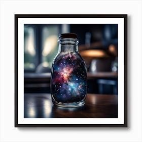 Galaxy Inside Glass Bottle Art Print