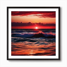 Sunset Over The Ocean 100 Art Print