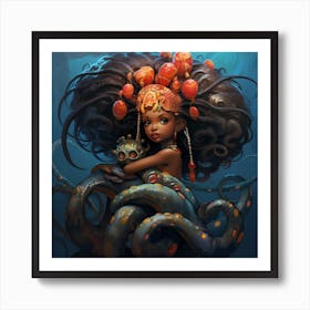 Octopus Girl 3 Art Print