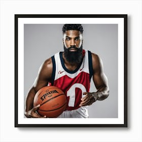 Bearded Basketball Player 1 Art Print