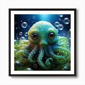 Firefly Adorable Cthulhu Floating Among Shimmering Soap Bubbles 82520 Art Print