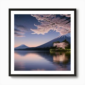 Cherry Blossoms At Dusk Art Print