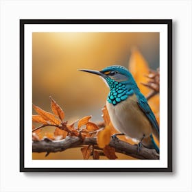 Blue Hummingbird Art Print