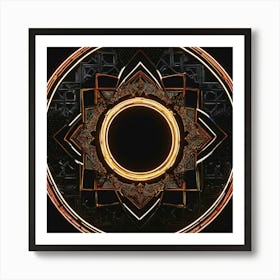 A Synthography Style Circular Portal Neonblack Background By Jacob Lawrence And Francis Picabia P 923275834 Art Print