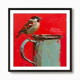 Sparrow In A Mug 7 Art Print