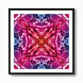 Red And Blue Watercolor Abstract Pattern And Texture Art Print