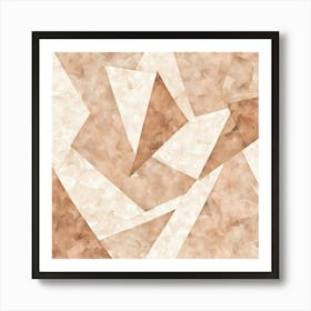 Modern Minimalist Abstract A Soft Nude Toned Abstract Painting Featuring Geometric Shapes With Smoo 812702331 Art Print