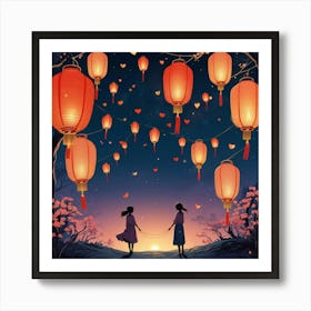 Default Wish Lanterns For Love Art 0 Art Print