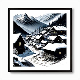 Winter Village 2 Art Print