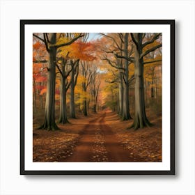 Autumn Road 1 Art Print