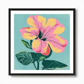 Petunia Square Flower Illustration Art Print