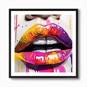 Colorful Lips Art Print