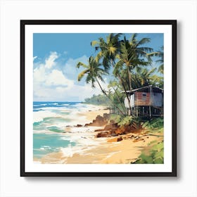 Sri Lanka Beach Painting Art Print