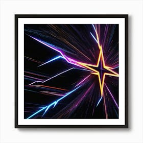 Neon lightning Art Print