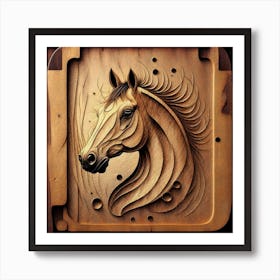 Horse Carving Art Print
