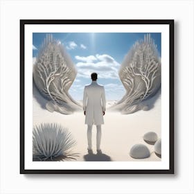 Man Standing In The Desert 32 Art Print