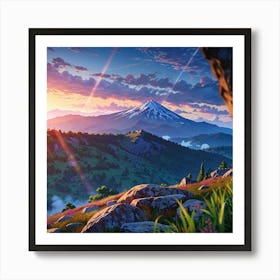 Sunset In The Mountains 7 Art Print