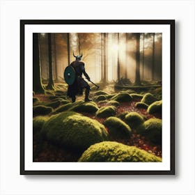 Viking In The Forest Art Print