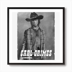 The Walking Dead Carl Silver Portrait Art Print