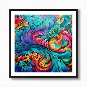 Abstract Psychedelic Abstract Painting Art Print