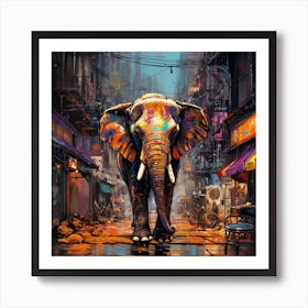 Elephant In The City 1 Art Print