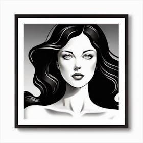 Black And White Woman Art Print