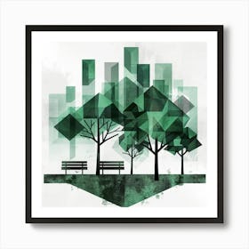 Tree And City Art Print