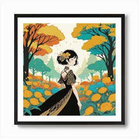 Girl In A Dress Art Print