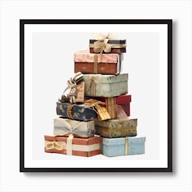 Stack Of Gift Boxes 2 Art Print