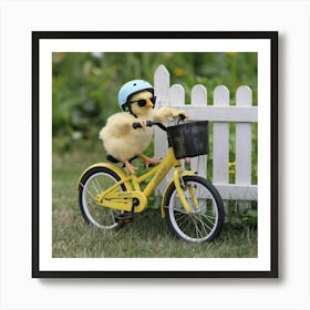 A Photo Of A Cute Yellow Chick Riding A 5kpymvdbs3oqzkz3 Afjpw 32zjwcb9tikyh0fuqcsfxw Art Print