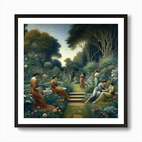 Garden At Dusk 3 Art Print