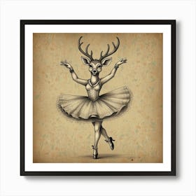 Ballerina Deer 2 Art Print