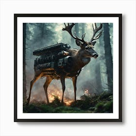 Deer In The Woods 24 Art Print