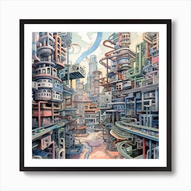 Futuristic City 29 Art Print