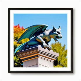 Griffin Statue 3 Art Print