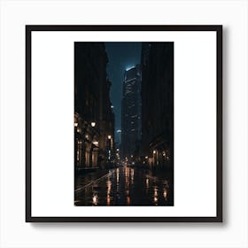 Rainy Night In The City Art Print